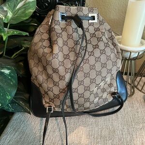 SOLD ! Authentic Gucci backpack black leather bag